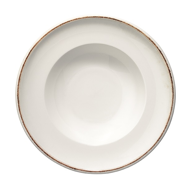 Тарелка d=240 мм. глубокая 400 мл. h=52 мм. Ретро коричневый край, форма Гурмэ Bonna/1/6/432/ ВДОХНОВЕНИЕ