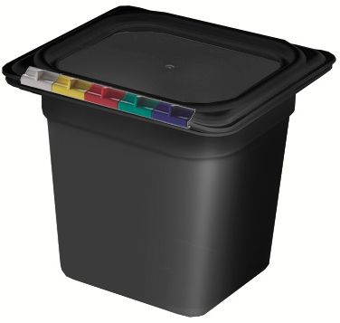 Гастроемкость 1/6 h=150 мм. 176*162 мм. 2,2 л. п/п черная /1/8/