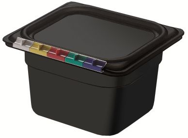 Гастроемкость 1/6 h=100 мм. 176*162 мм. 1,6 л. п/п черная /1/12/