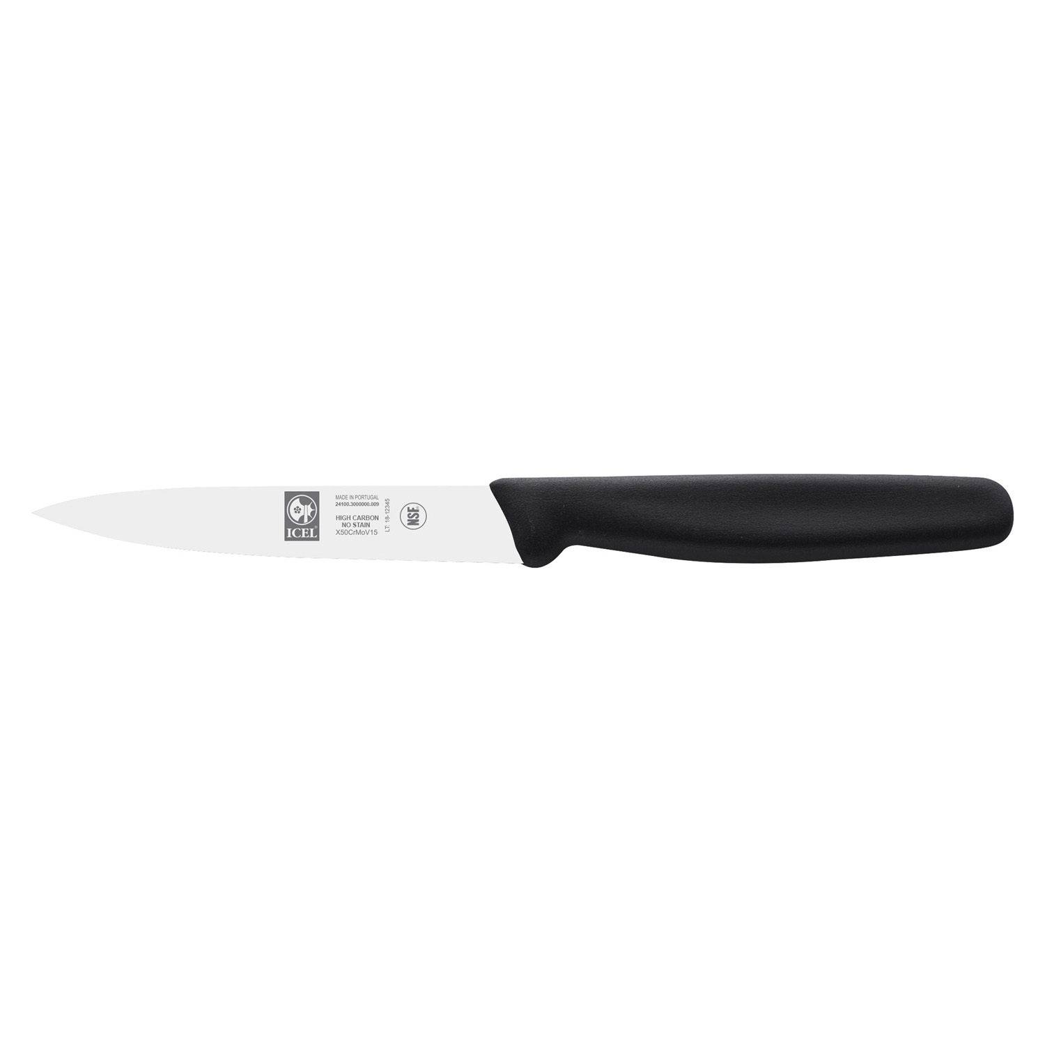 Нож для овощей 90/190 мм. черный Junior Icel /1/