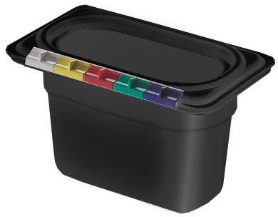 Гастроемкость 1/9 h=100 мм. 176*108 мм. 0,9 л. п/п черная /1/18/