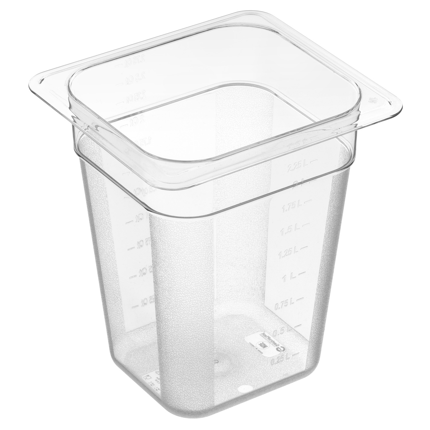 Гастроемкость 1/6 h=200 мм. 176*162 мм. 2,7 л. поликарб. прозрачная GP /1/36/