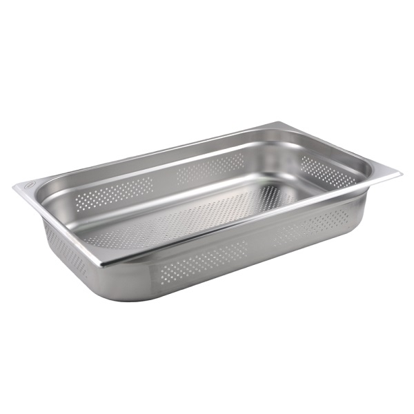 Гастроемкость 1/1 h=100 мм. 530*325 мм. 14 л. нерж.перфорир. d=4 мм. MGsteel /1/6/