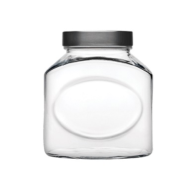 Банка для сыпучих прод. 1500 мл. 150*100*160 мм. с метал. крышкой /1/6/180/ АКЦИЯ