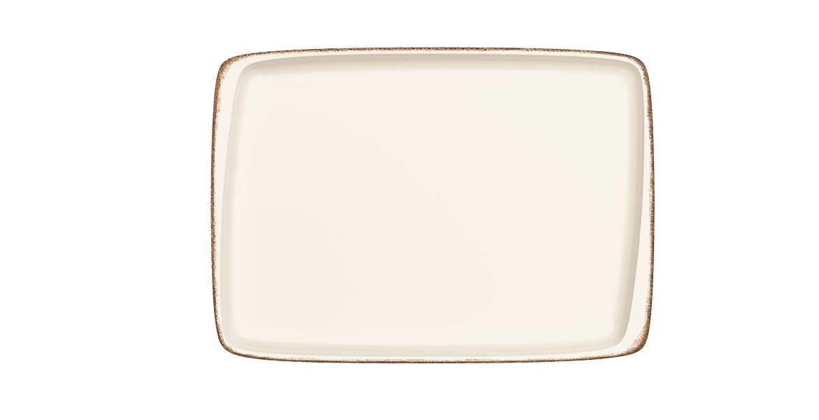 Блюдо прямоуг. 230*160 мм. Ретро коричневый край, форма Мув Bonna /1/12/1260/ ВДОХНОВЕНИЕ