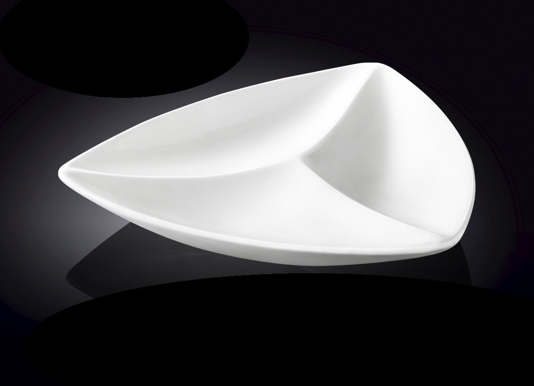 Менажница 3-х секц. 290*290 мм. h=45 мм. треугольная Wilmax /1/3/18/