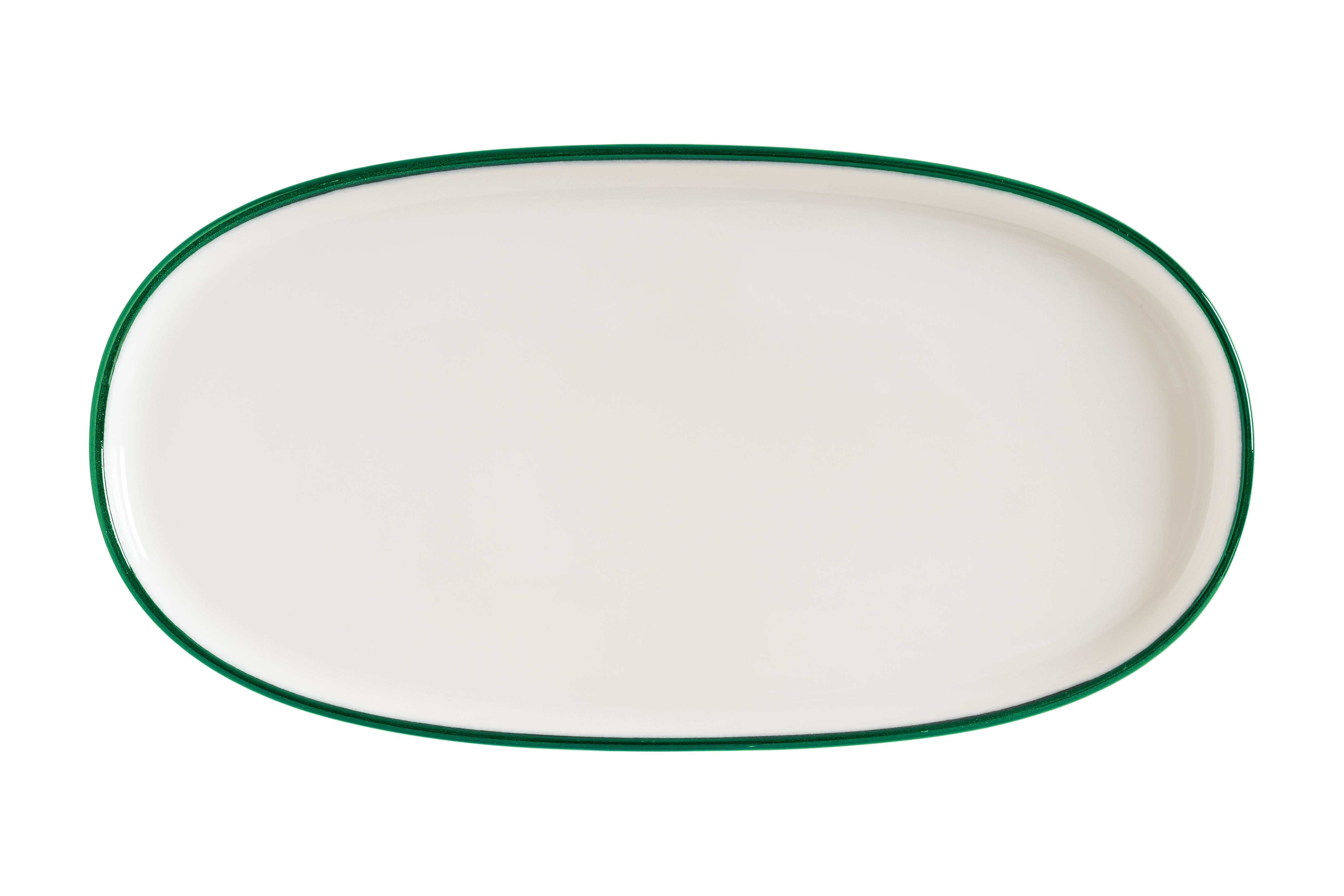 Блюдо овальное 210*100 мм. Линеа Зеленый, форма Хюгге Bonna /1/12/1116/