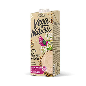 Молоко растительное Vega Natura Гречка лайт 1,5% 1L 