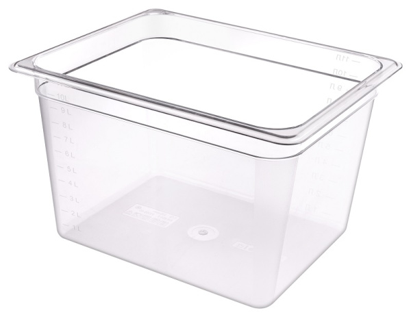 Гастроемкость 1/2 h=200 мм. 325*265 мм. 11,7 л. поликарб. прозрач. /1/6/