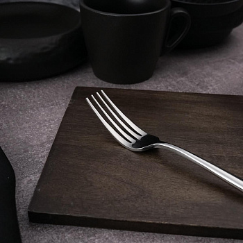 Вилка десертная, "Bramini" цвет серебро	