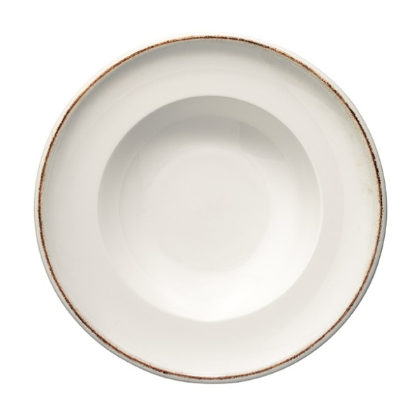 Тарелка d=240 мм. глубокая 400 мл. h=52 мм. Ретро коричневый край, форма Гурмэ Bonna/1/6/432/ ВДОХНОВЕНИЕ