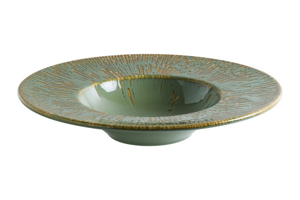 Тарелка для пасты d=280 мм. 400 мл. Снэл Зеленый чай, форма Банкет Bonna /1/6/396