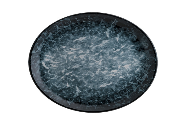 Блюдо овальное 360*280 мм. Черная Сепия, форма Мув Bonna /1/12/