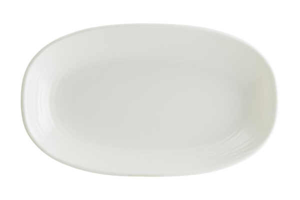Блюдо овальное 290*170 мм. Белый Луп узкая полоска Bonna /1/6/792/ **