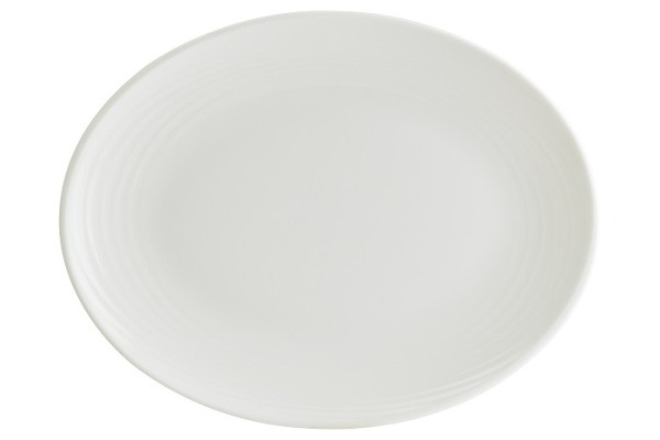 Блюдо овальное 250*190 мм. Белый Луп узкая полоска Bonna /1/12/756/