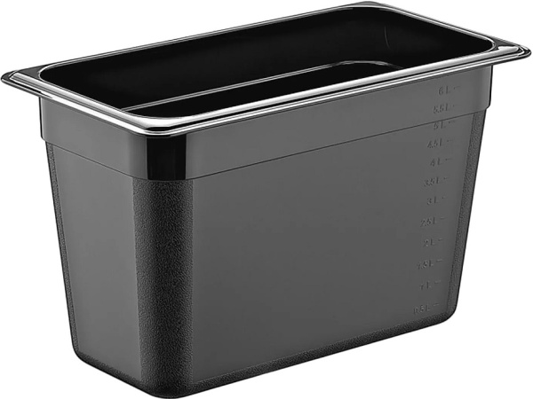 Гастроемкость 1/3 h=200 мм. 325*176 мм. 6,5 л. п/п черная GP /1/18/