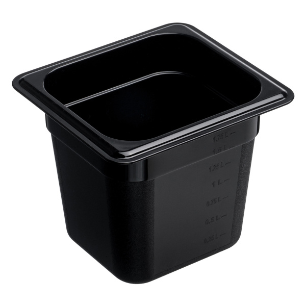 Гастроемкость 1/6 h=150 мм. 176*162 мм. 2,1 л. поликарб. черная GP /1/36/