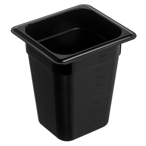 Гастроемкость 1/6 h=200 мм. 176*162 мм. 2,7 л. поликарб. черная GP /1/36/