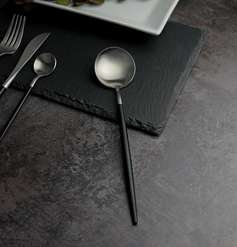 Ложка столовая , "Lounge" PVD покрытие цвет черный