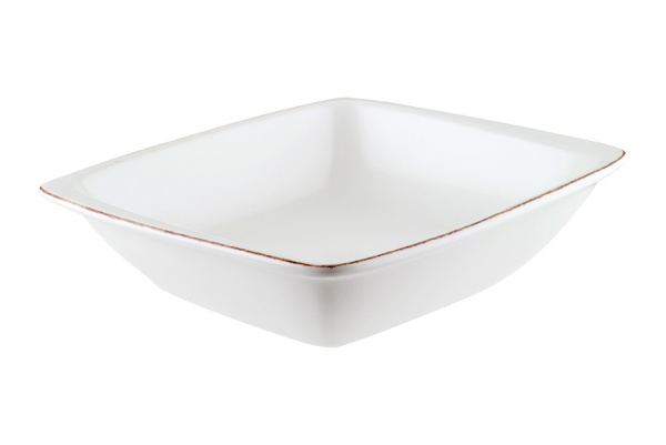 Салатник прямоуг. 190*170 мм. 650 мл. h=45 мм. Ретро коричневый край, форма Мув Bonna /1/12/1032/ ВДОХНОВЕНИЕ