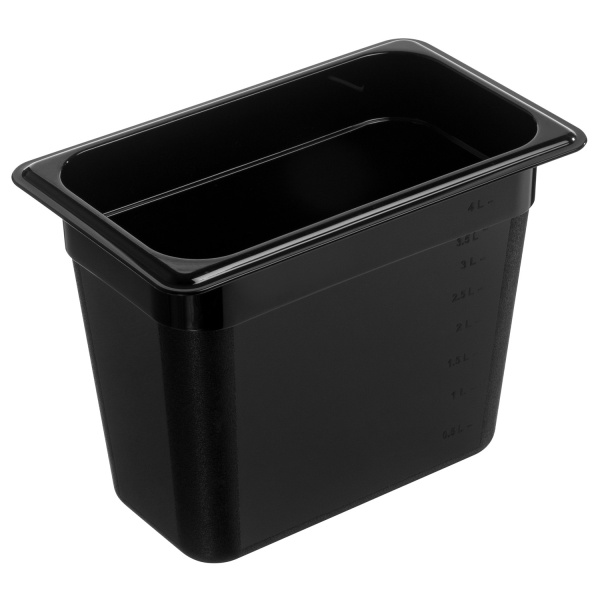 Гастроемкость 1/4 h=200 мм. 265*162 мм. 4,7 л. поликарб. черная GP /1/24/