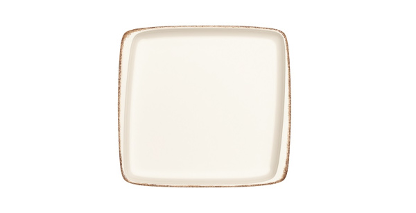 Тарелка прямоуг. 270*250 мм. без полей Ретро коричневый край, форма Мув Bonna /1/6/624/ ВДОХНОВЕНИЕ