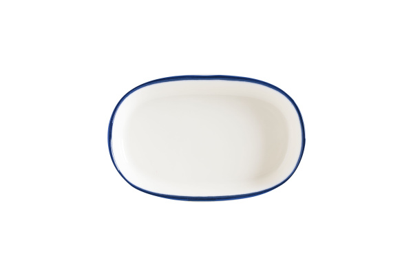 Блюдо овальное 100*65 мм. Линеа Синий, форма Хюгге Bonna /1/12/5856/