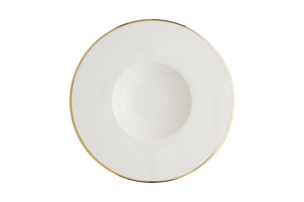 Тарелка для пасты d=300 мм. 360 мл. Золотая линия, форма Нит, тонкий край Bonna /1/6/