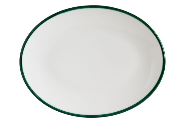 Блюдо овальное 310*240 мм. Линеа Зеленый, форма Мув Bonna /1/6/582/