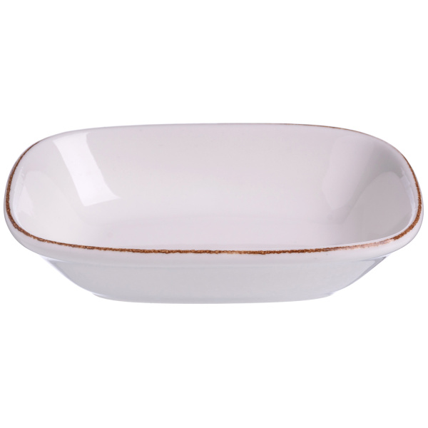 Салатник 140*100 мм. 160 мл. h=35 мм., касалетка Ретро коричневый край, форма Гурмэ Bonna /1/12/2040/ ВДОХНОВЕНИЕ