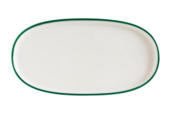 Блюдо овальное 210*100 мм. Линеа Зеленый, форма Хюгге Bonna /1/12/1116/