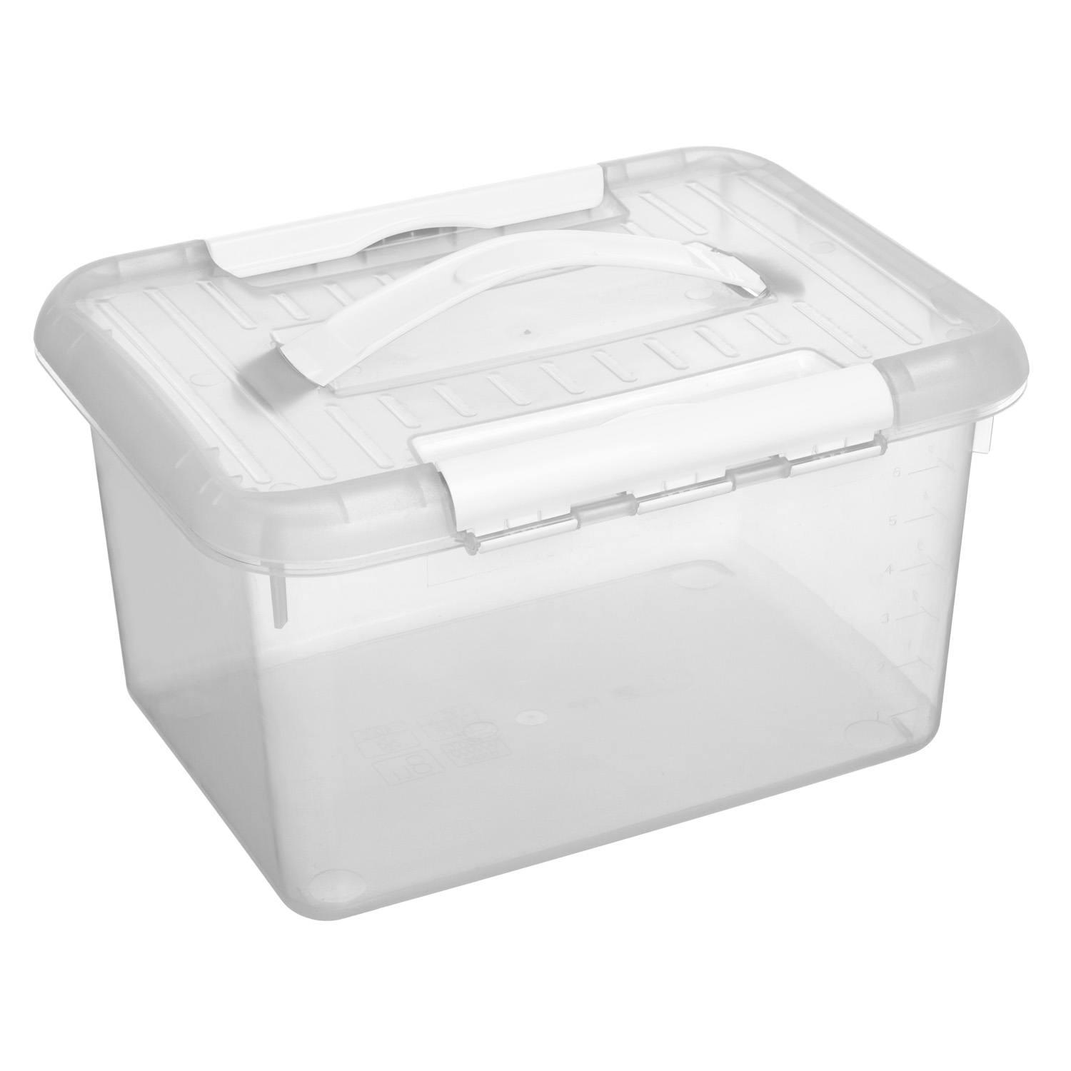 Контейнер для продуктов прямоуг. 8,0 л. 30*23*16,5 см. с ручкой, с белым зажимом MGprof /1/25/