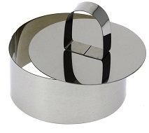 Форма кондитерская "Круг" d=10 см. h=4,5 см. с прессом, нерж. /1/10/60/