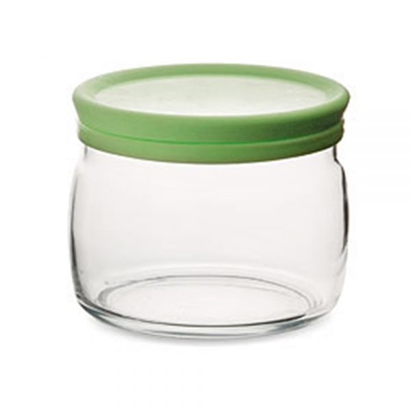 Банка для сыпучих прод. 500 мл. с зеленой крышкой Чешни /1/12/648/ АКЦИЯ