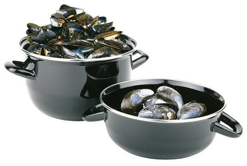 Кастрюля 2,6 л. нерж. d=20 см. h=17 см. для мидий черная APS /1/6/