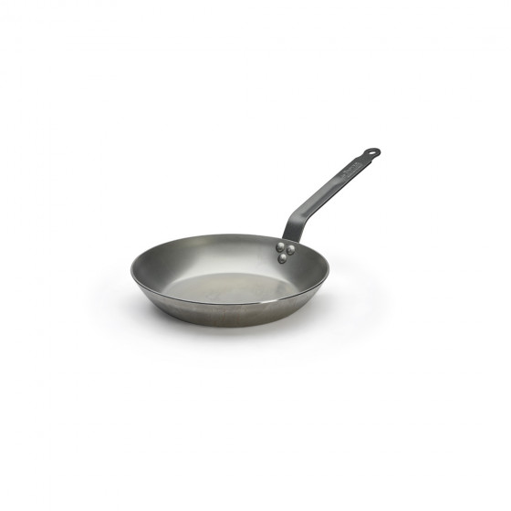Сковорода d=26 см. h=4,5 см. 1,8 л. белая сталь (индукция) Carbone Steel De Buyer /1/3/