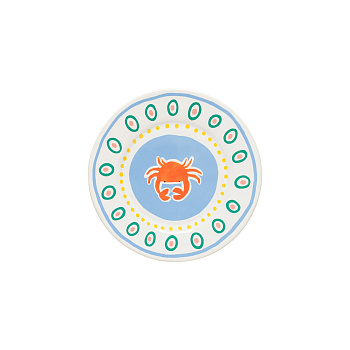 Тарелка круглая D22.1 H1.6 см Costa Nova "Summer Bliss Crab"