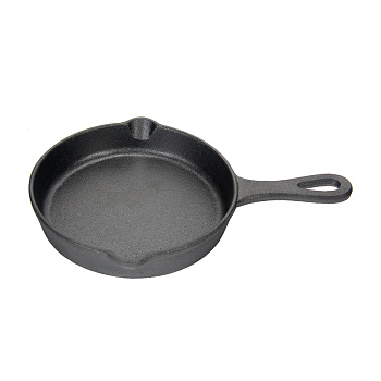 Сковорода порц. с ручкой кругл.чугун D=13 cм P.L.	