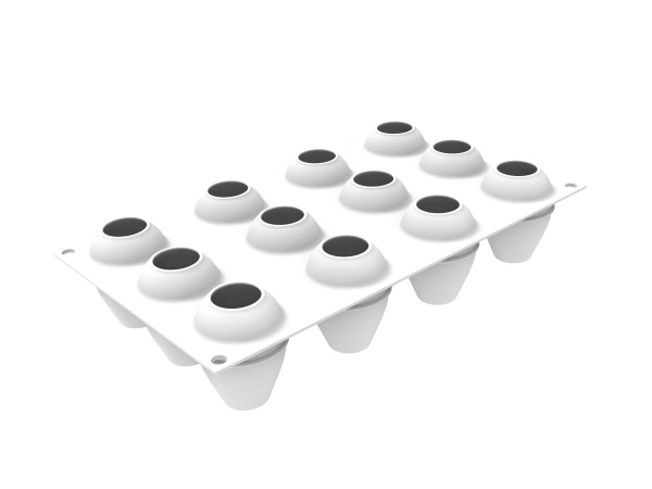 Форма для выпечки 70 мл. 12 ячеек d=46 мм. h=63 мм. Яйцо силикон Silikomart /1/8/