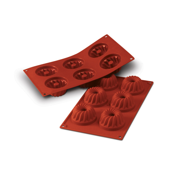 Форма для выпечки 6 ячеек 80 мл. d=70 мм. h=36 мм. Цветы силикон Silikomart /1/10/