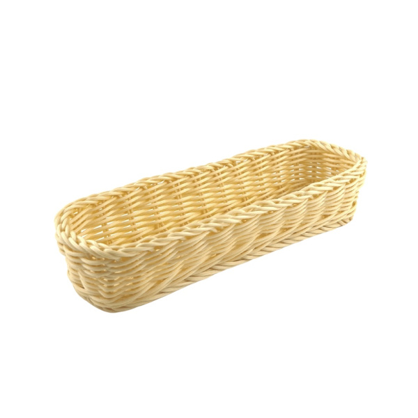 Лоток для столовых приборов (органайзер) 27*9*5,5 см. прямоуг.бежевая полиротанг MGprof/1/50/