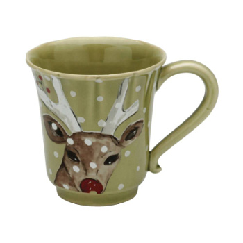 Кружка 320 мл 3.6 x 9.9 H10.1 см, Casafina by COSTA NOVA "Deer Friends green"