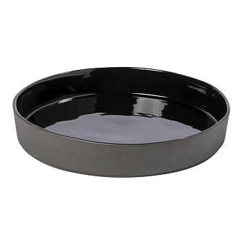 Тарелка с бортами D23.7 H4.3 см, 936 мл, Costa Nova "Lagoa Ecogres Black"