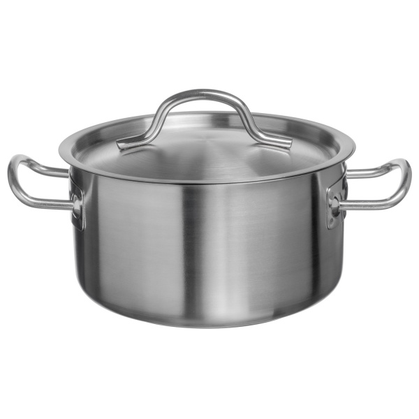 Кастрюля 2,5 л. нерж. d=18 см. h=10,5 см. тройное дно с крышк. (индукция) MGsteel /1/