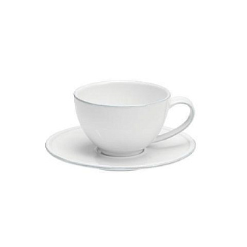 Чайная пара 260 мл, 13.1x10.4 H6.9 см, блюдце 17 см, Costa Nova "Friso White"