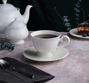 Чайная пара 250 мл,фарфор "NOBLE" серия "Aristocrat"