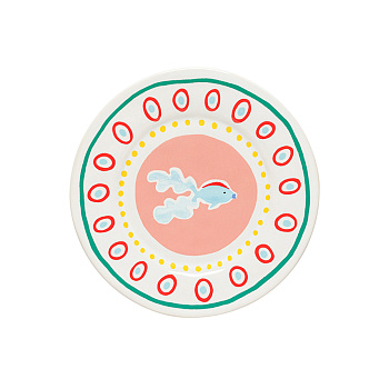 Тарелка круглая D22.1 H1.6 см Costa Nova "Summer Guppy fish"