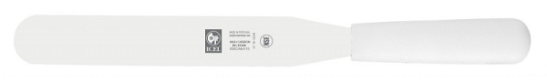 Лопатка 24 см. прямая раб. часть 14*2,7 см. нерж. узкая с пластик. ручкой, белая Icel /1/6/