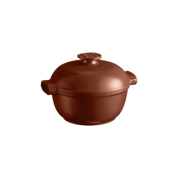 Кастрюля 2,0 л. керам. d=22,5 см. h=18 см. с крышкой (индукция) коричневая Emile Henry /1/