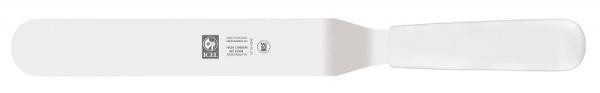 Лопатка 28,5 см. изогнутая раб. часть 15*3 см. нерж. узкая с пластик. ручкой белая Icel /1/6/